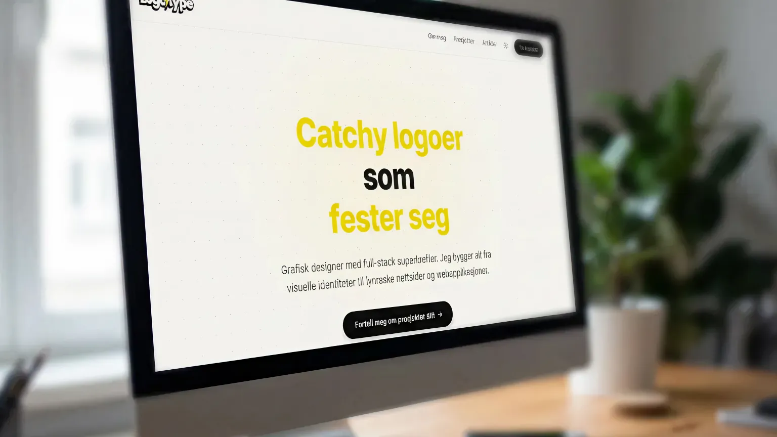 Logotype, ny nettside bygget med AI og kode