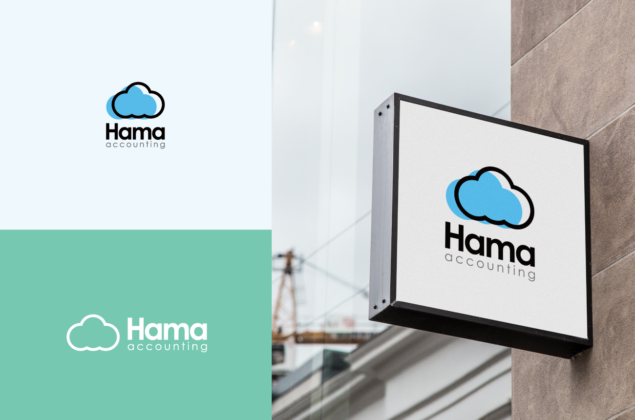 Bilde av logo i forskjellige varianter samt på skilt.