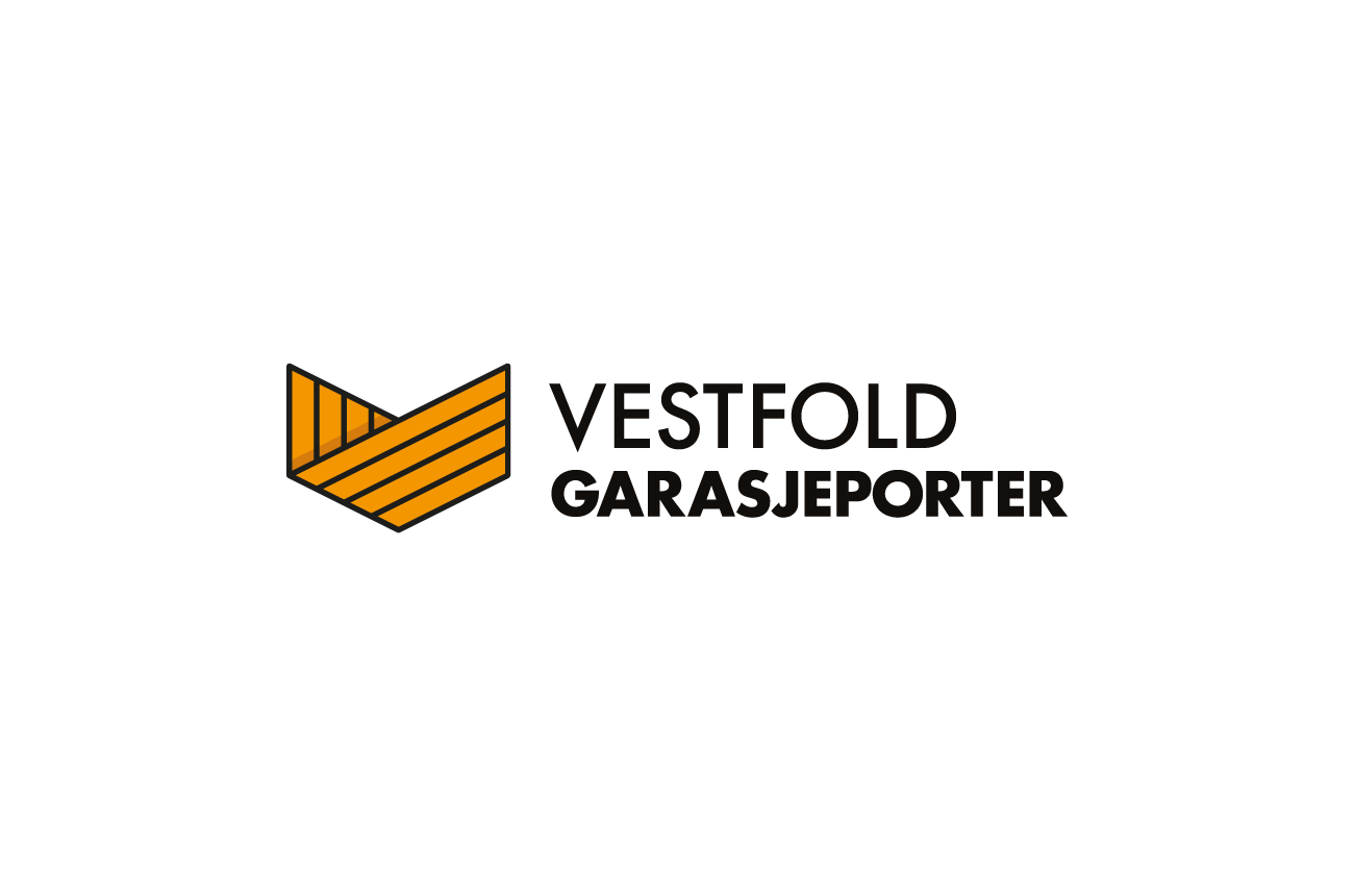 Logo med tekst, Vestfold Garasjeporter